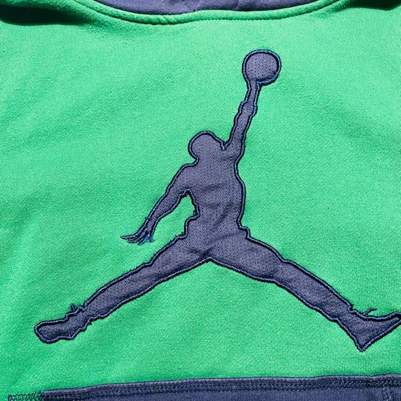 Nike air Jordan blue and green sweatshirt hoodie size medium - Picture 2 of 6